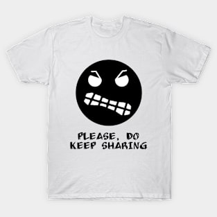 Poker Face Sharing (Black) T-Shirt